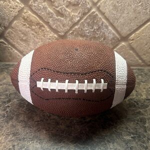 Brown and White Football Piggy Bank